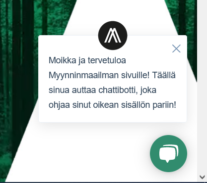 Chatbot verkkosivuilla