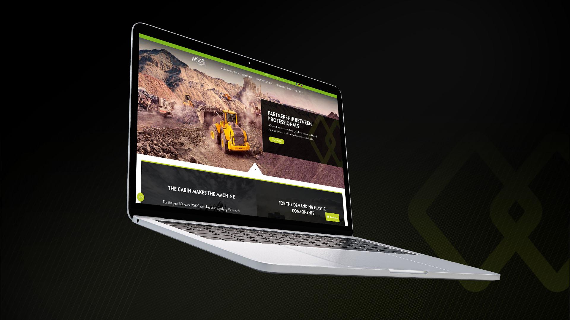 MSK Groupin verkkosivusto kannettavan tietokoneen näytöllä