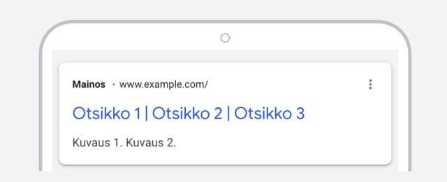 Responsiivisen Google hakusanamainoksen osat